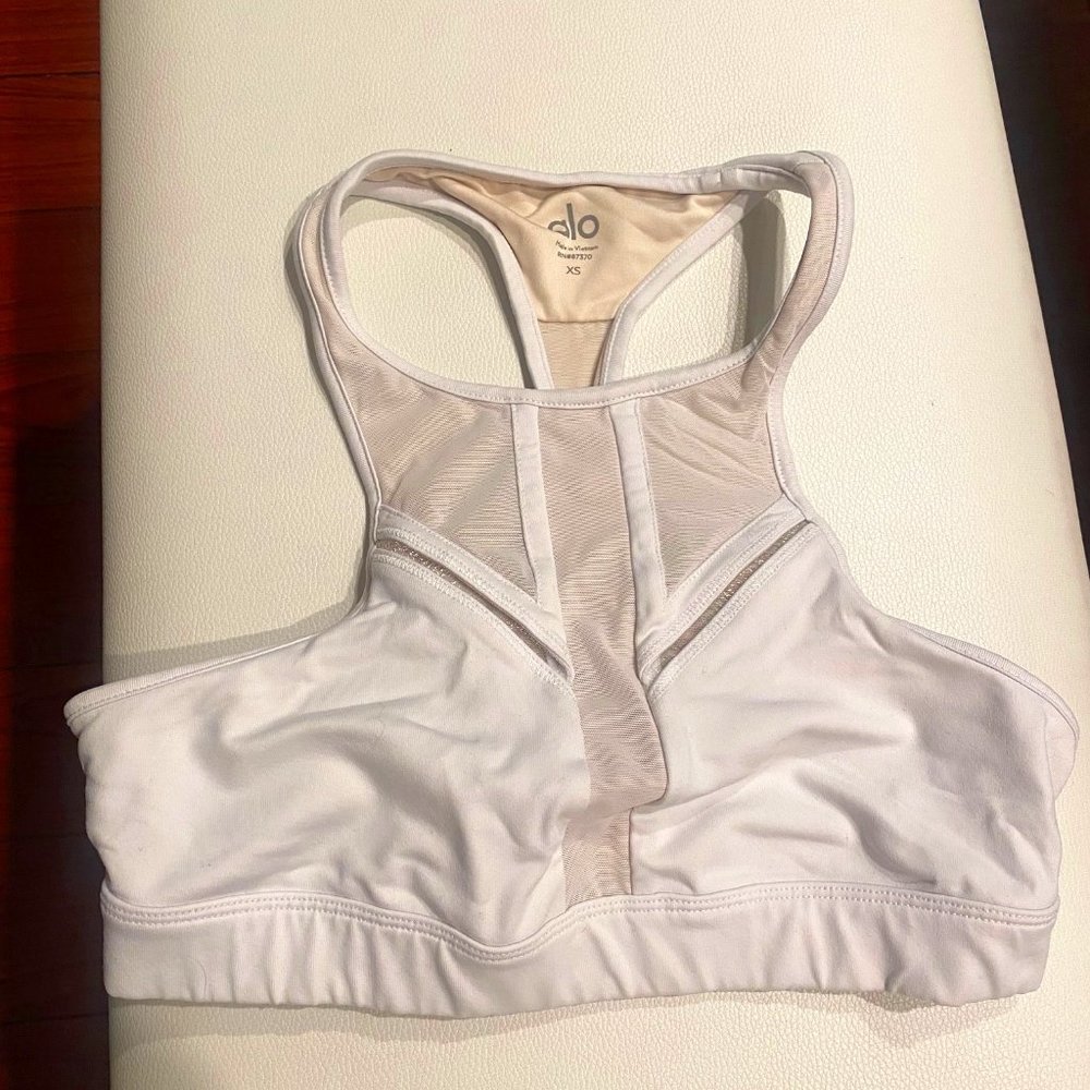 alo yoga bra, white, XS
